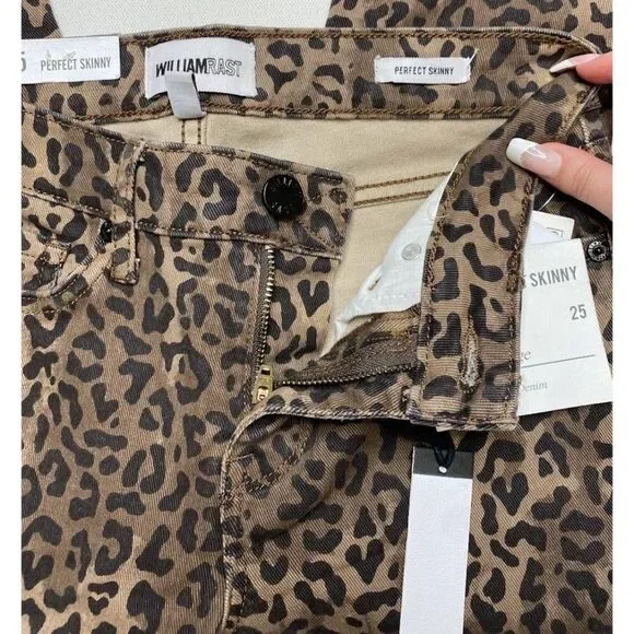 William Rast Iconic‎ Vintage Perfect Skinny Jean Women's 28 Cheetah Animal Print - Picture 8 of 9